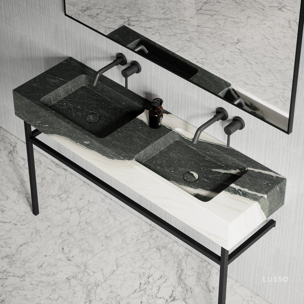 Vernante Panda Marble Vanity Unit 1400mm
