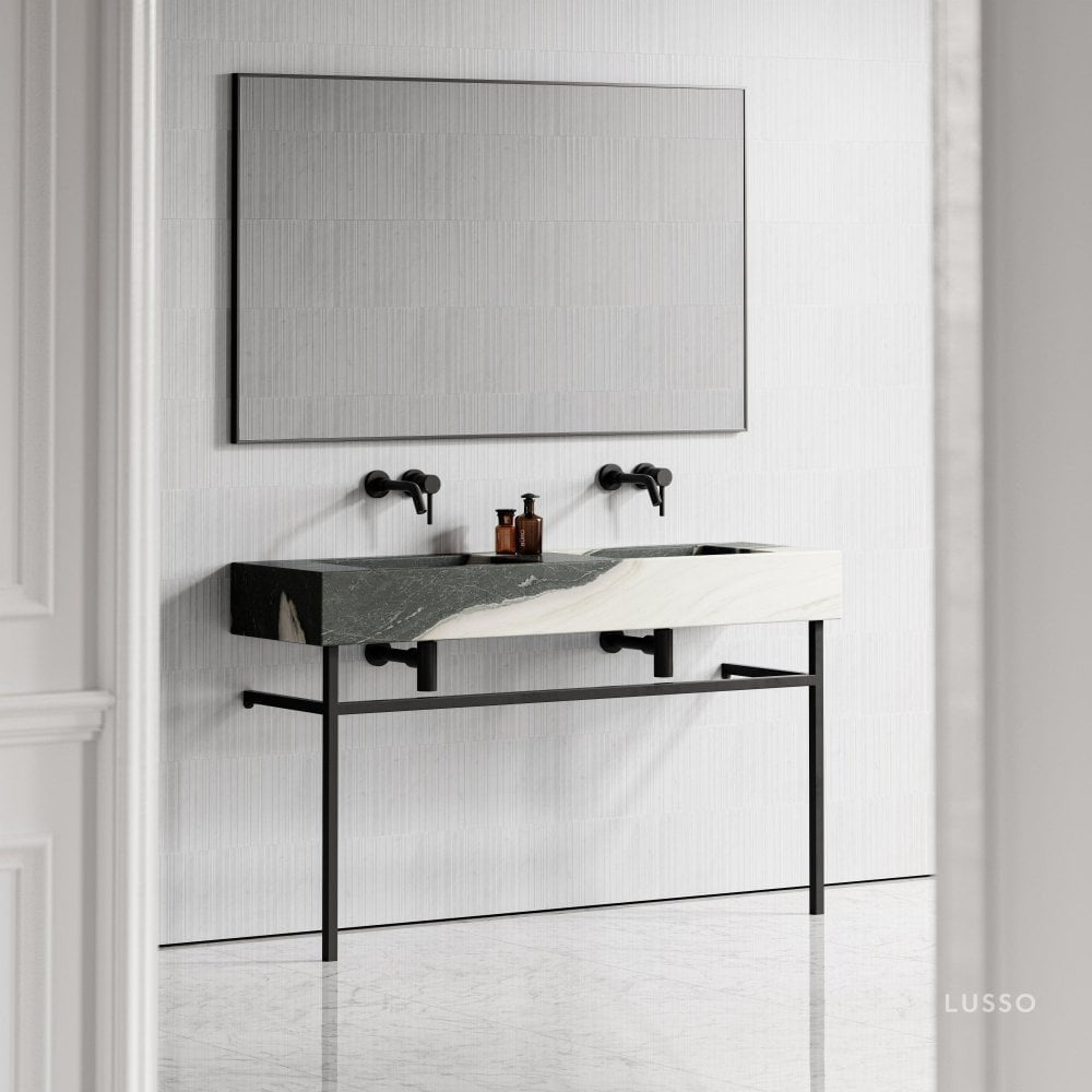 Vernante Panda Marble Vanity Unit 1400mm