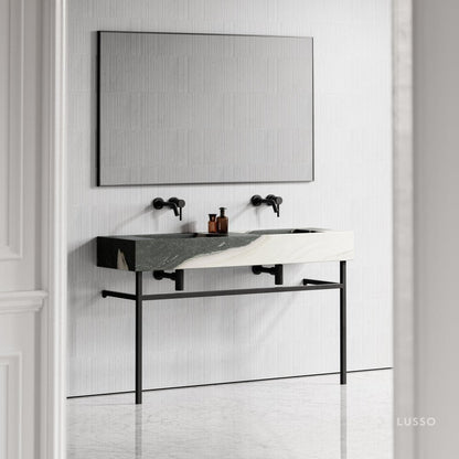 Vernante Panda Marble Vanity Unit 1400mm