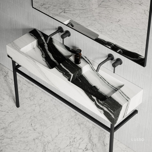 Vernante Panda Marble Vanity Unit 1400mm