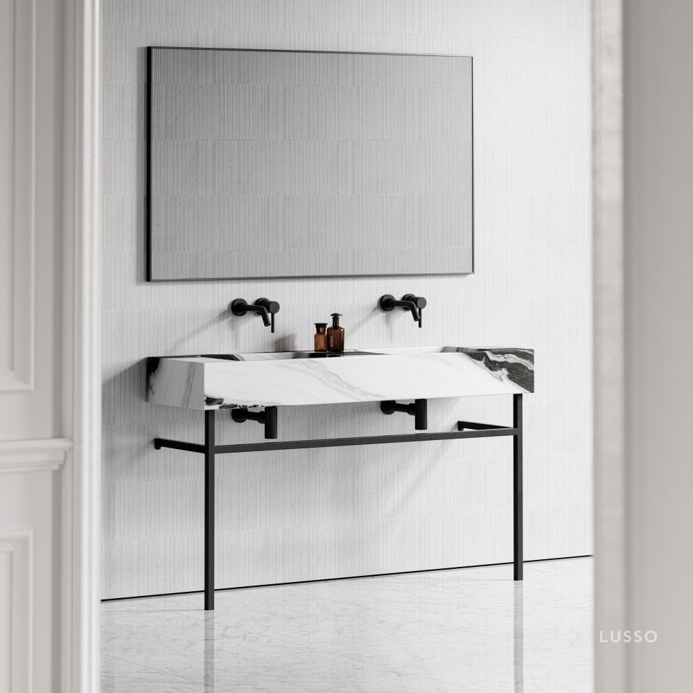 Vernante Panda Marble Vanity Unit 1400mm