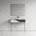 Vernante Panda Marble Brushed Gold Vanity Unit 1000mm