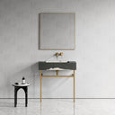 Vernante Panda Marble Brushed Gold Vanity Unit 800mm