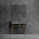 Vernante Pietra Grey Marble Brushed Gold Vanity Unit 1000mm