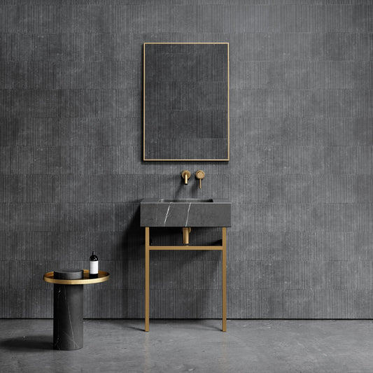 Vernante Pietra Grey Marble Vanity Unit 600mm