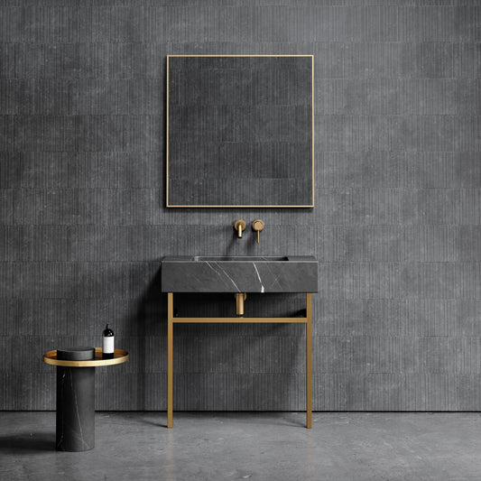 Vernante Pietra Grey Marble Vanity Unit 800mm