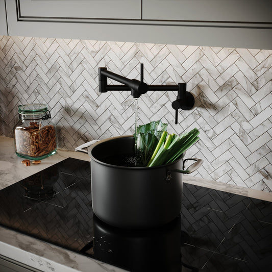 Veroni Modern Kitchen Pot Filler Tap Matte Black
