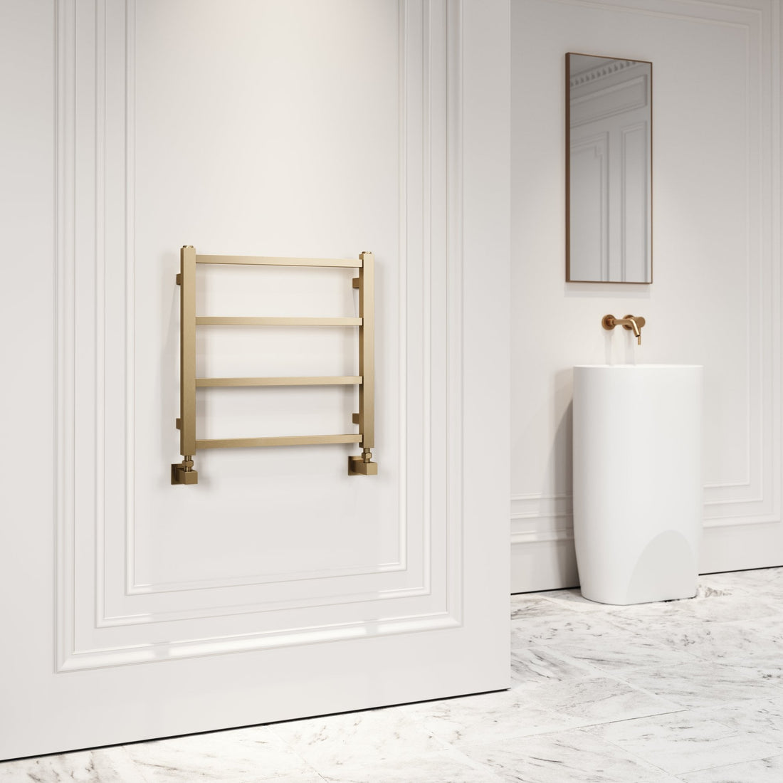 Vertigo Brushed Gold Designer Radiator 500mm - LUSSO