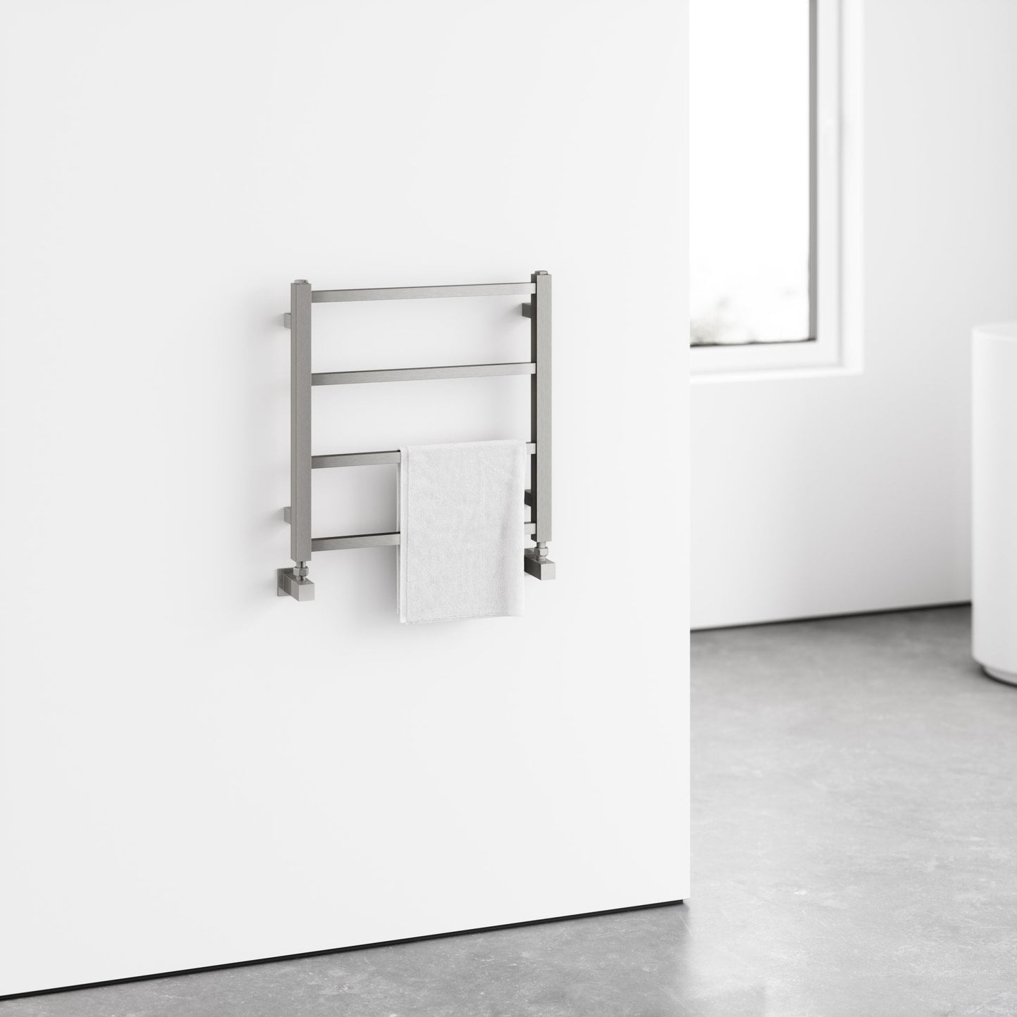 Vertigo Brushed Stainless Designer Towel Radiator 500mm