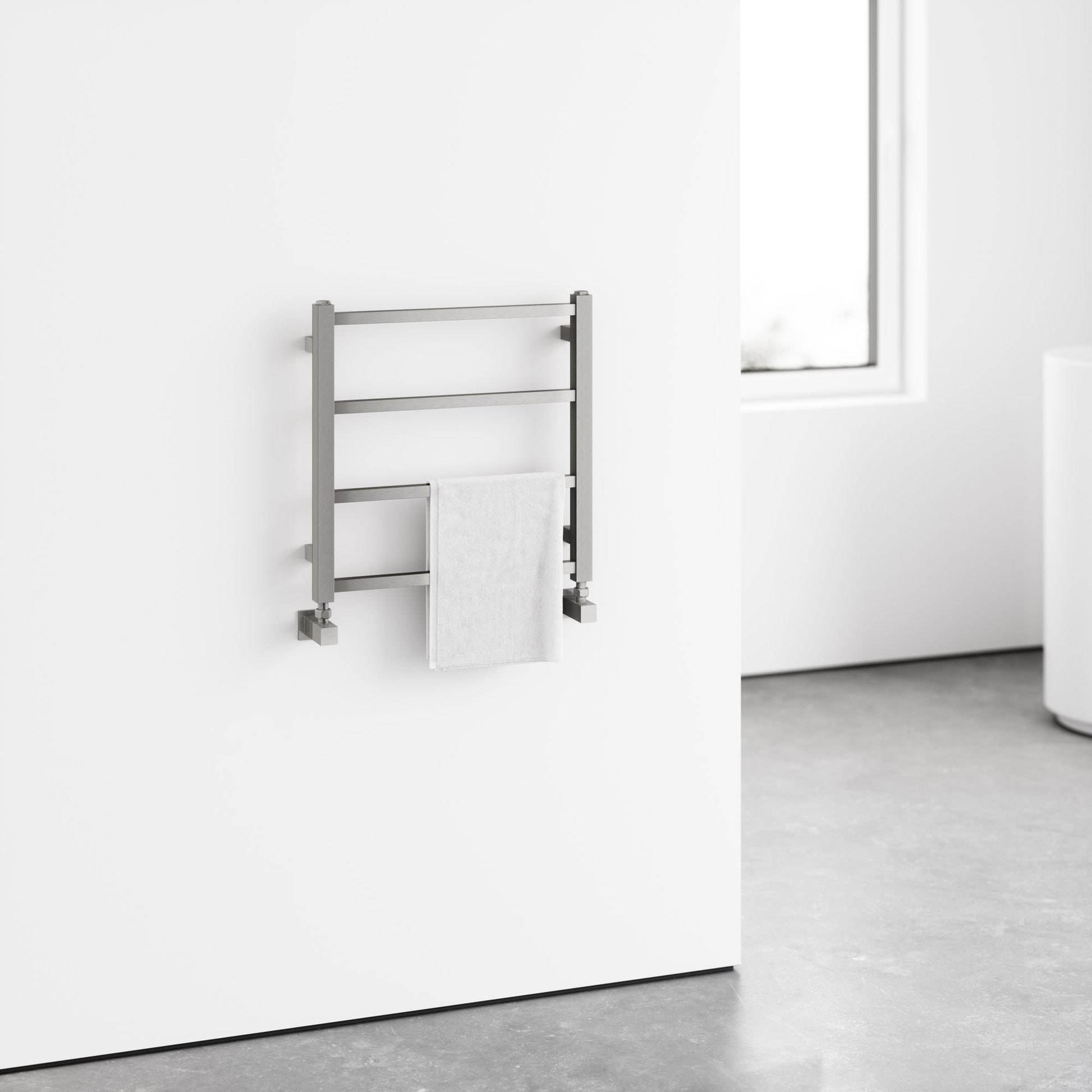 Vertigo Brushed Stainless Designer Towel Radiator 500mm
