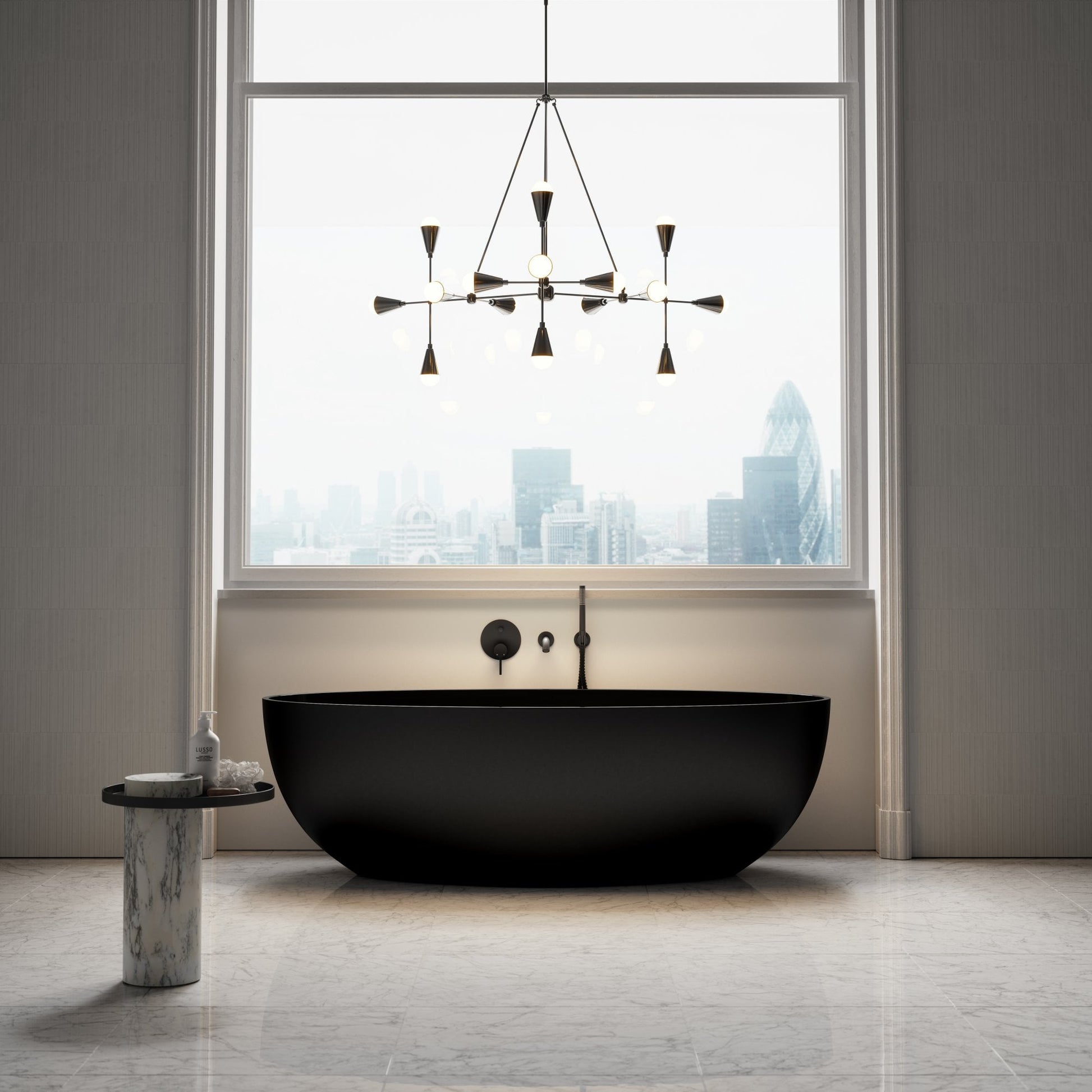 Vetrina Black Freestanding Stone Bath 1700mm