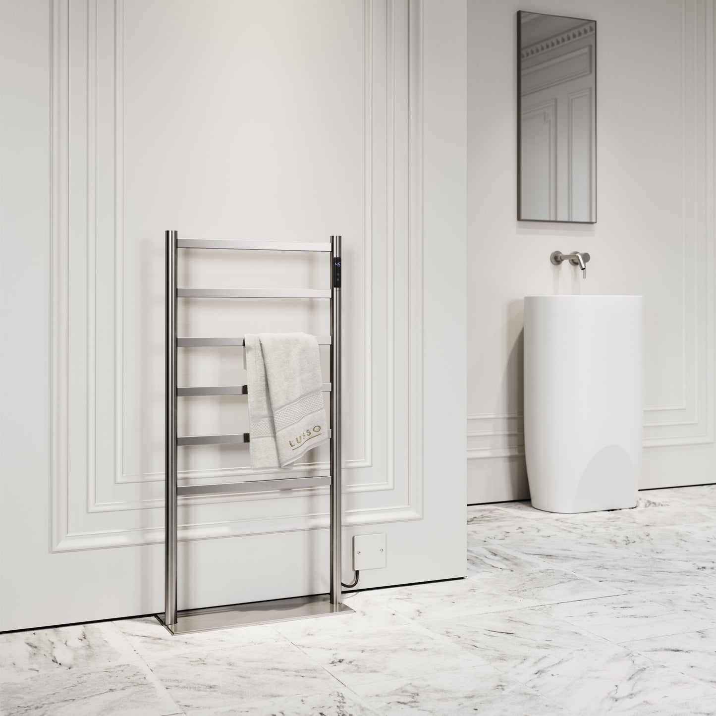 Vetro Chrome Floorstanding Heated Towel Warmer