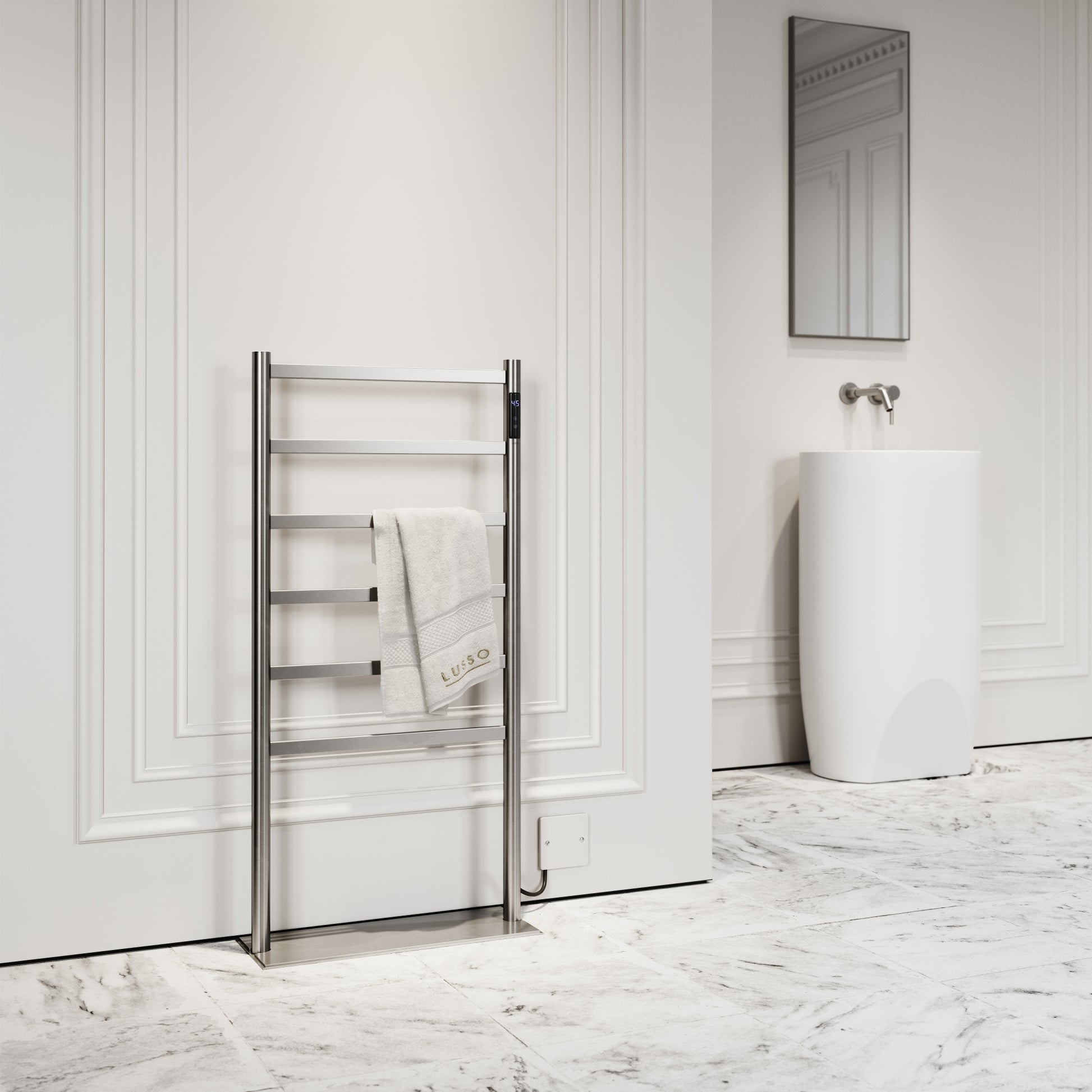 Vetro Chrome Floorstanding Heated Towel Warmer