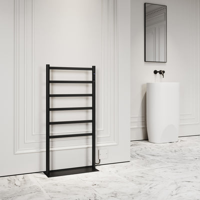 Vetro Matte Black Floorstanding Heated Towel Warmer