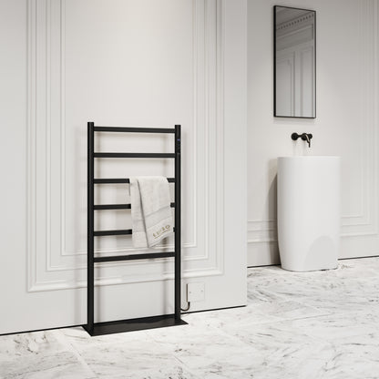 Vetro Matte Black Floorstanding Heated Towel Warmer