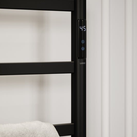 Vetro Matte Black Floorstanding Heated Towel Warmer