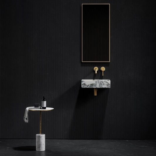 Via Arabescato Marble Wall Hung Basin 400mm