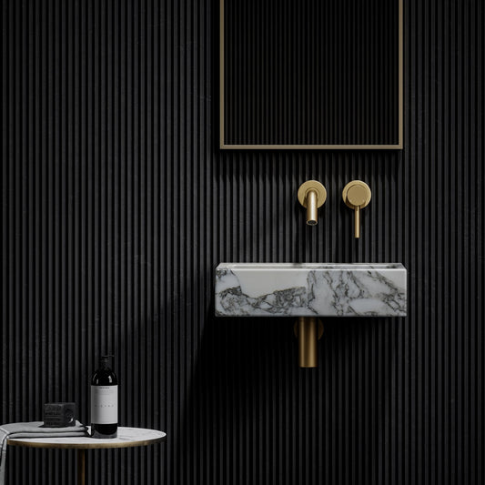 Via Arabescato Marble Wall Hung Basin 400mm