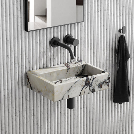 Via Calacatta Viola Marble Wall Hung Basin 400mm