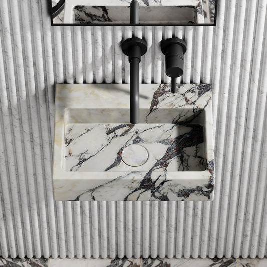 Via Calacatta Viola Marble Wall Hung Basin 400mm