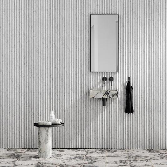 Via Calacatta Viola Marble Wall Hung Basin 400mm