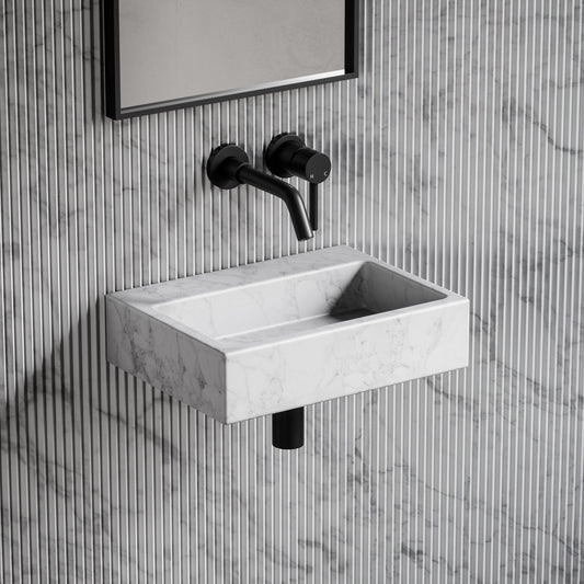 Via Carrara Marble Wall Hung Basin 400mm