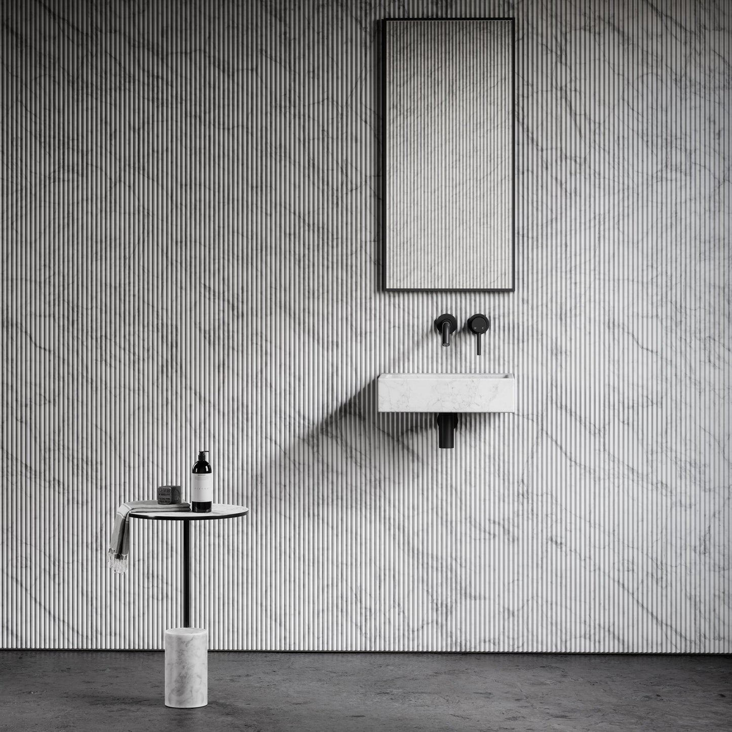 Via Carrara Marble Wall Hung Basin 400mm