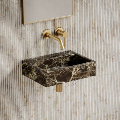 Via Dark Emperador Marble Wall Hung Basin 400mm