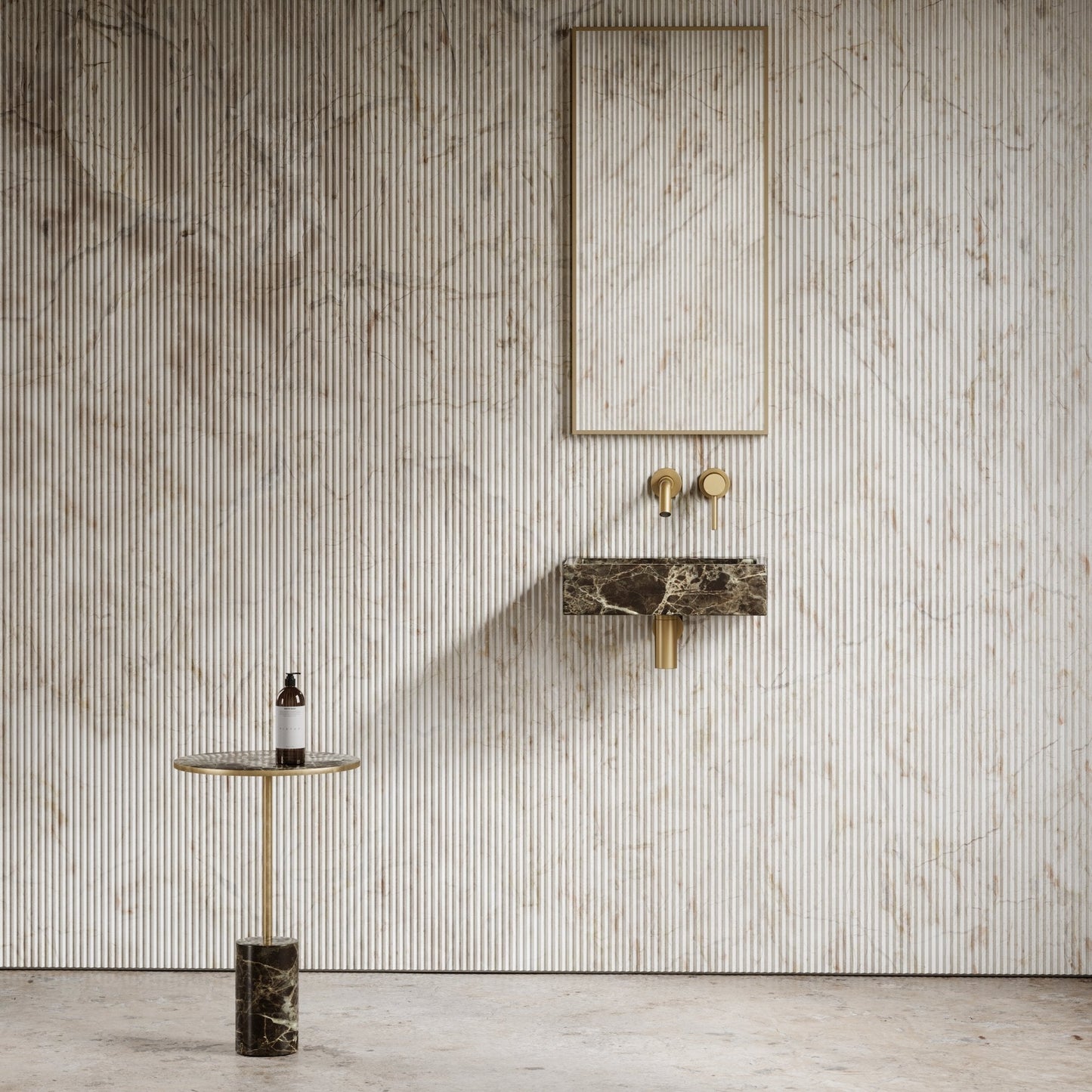 Via Dark Emperador Marble Wall Hung Basin 400mm
