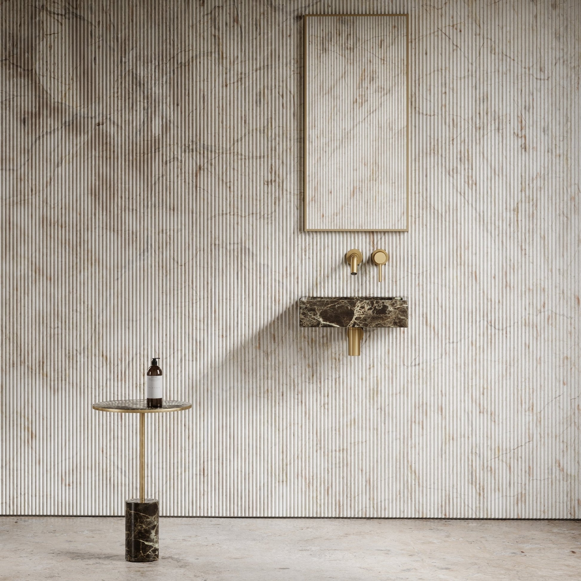 Via Dark Emperador Marble Wall Hung Basin 400mm