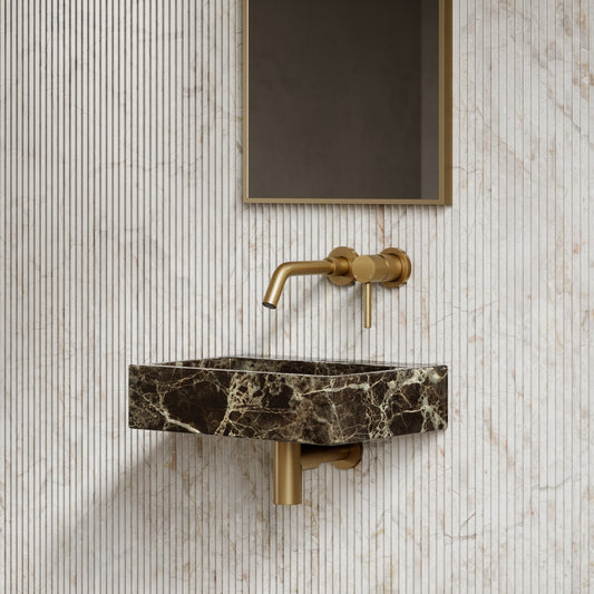Via Dark Emperador Marble Wall Hung Basin 400mm