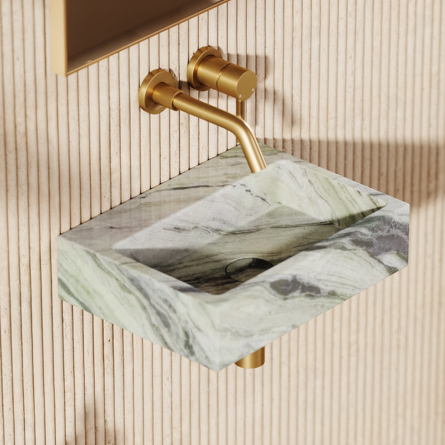 Via Jade Green Wall Hung Basin 400mm