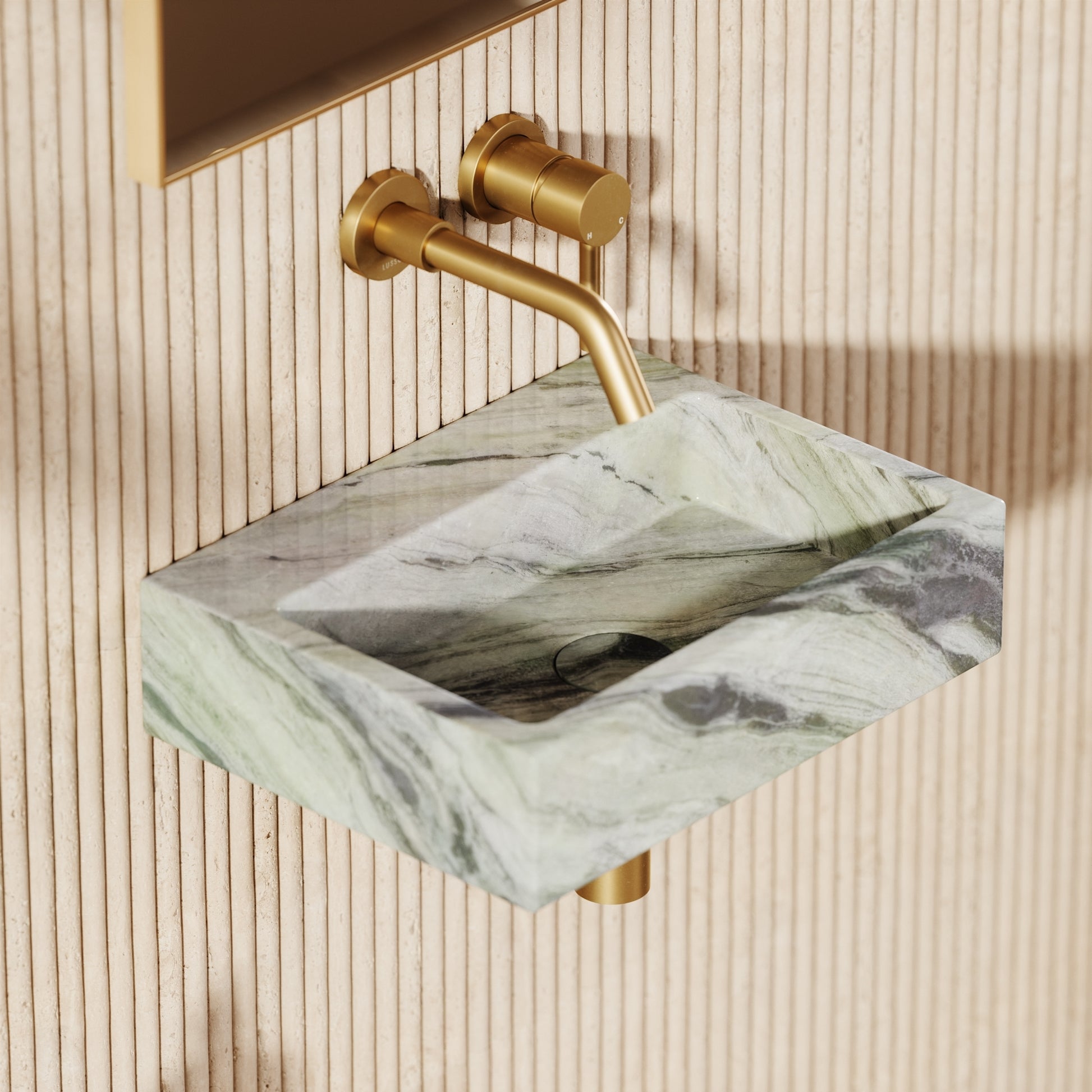 Via Jade Green Wall Hung Basin 400mm