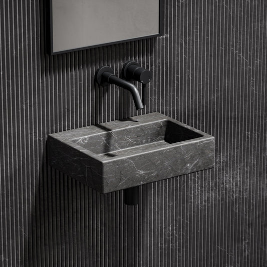 Via Pietra Grey Marble Wall Hung Basin 400mm