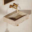 Via Travertine Stone Wall Hung Basin 400mm