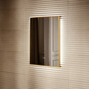 Vision Brushed Gold Mirror With Natural White LED light and Demister 600mm
