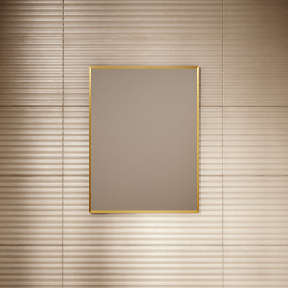 Vision Brushed Gold Mirror With Natural White LED light and Demister 600mm