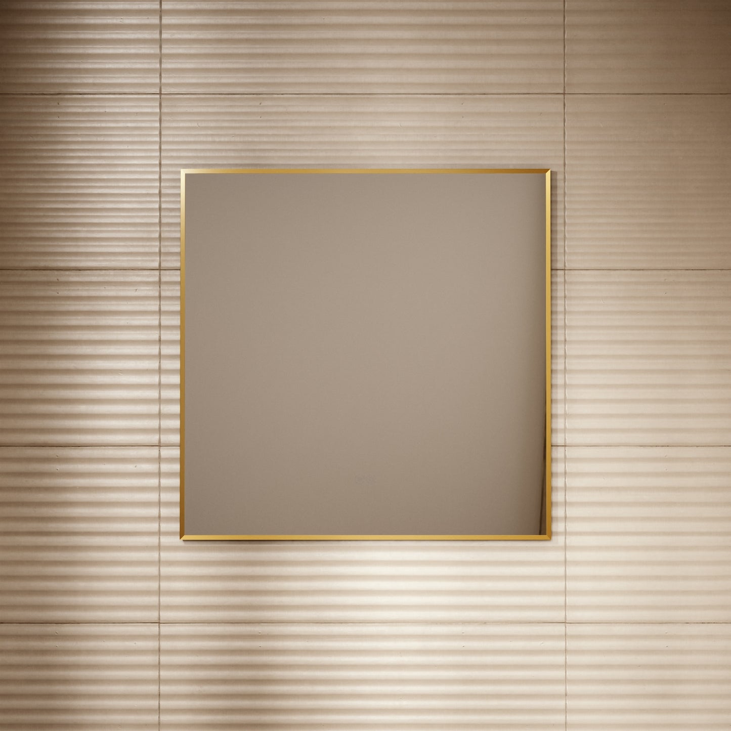 Vision Brushed Gold Mirror With Natural White LED light and Demister 800mm