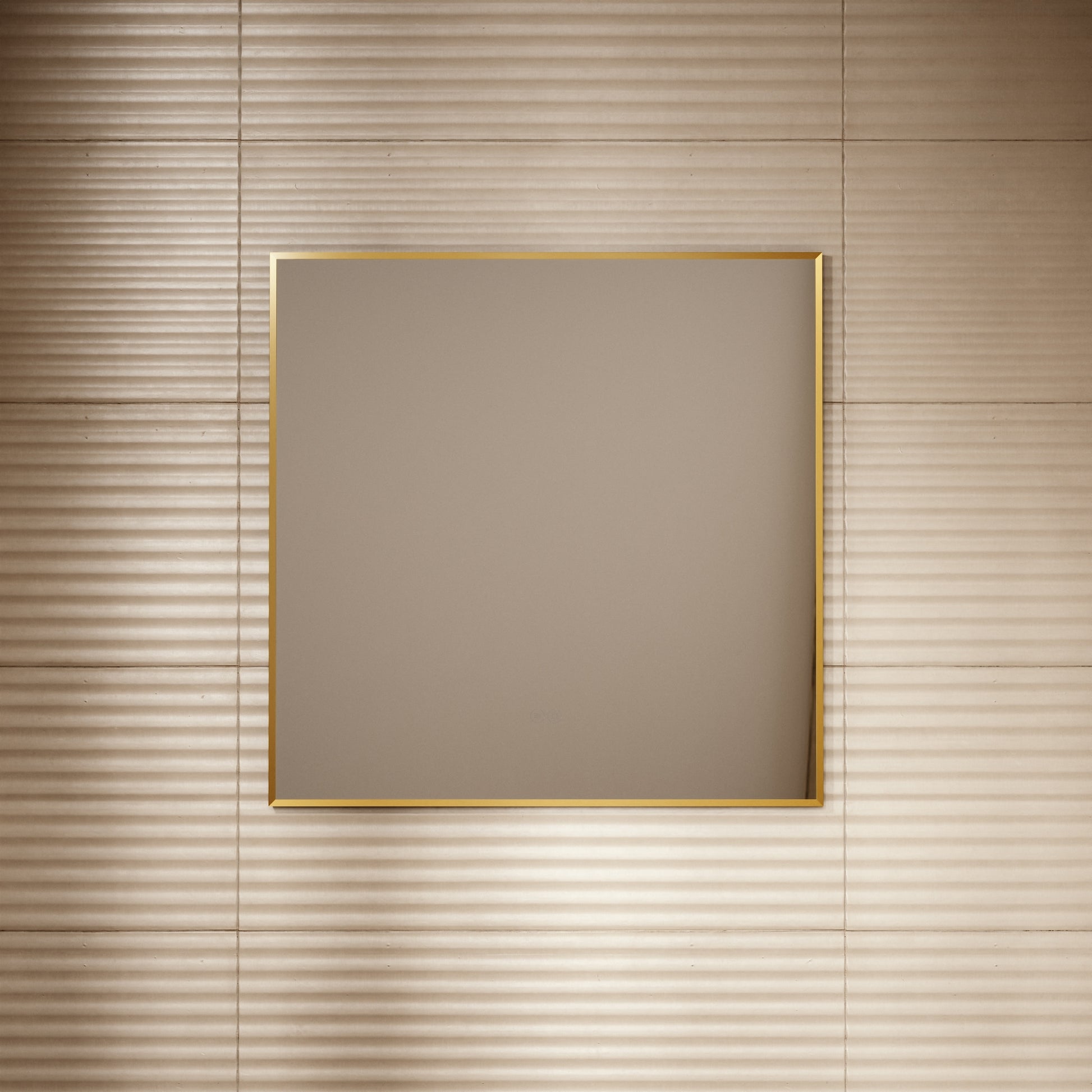 Vision Brushed Gold Mirror With Natural White LED light and Demister 800mm