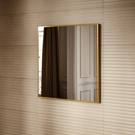 Vision Brushed Gold Mirror With Natural White LED light and Demister 800mm