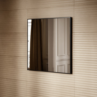 Vision Matte Black Mirror With Natural White LED light and Demister 800mm