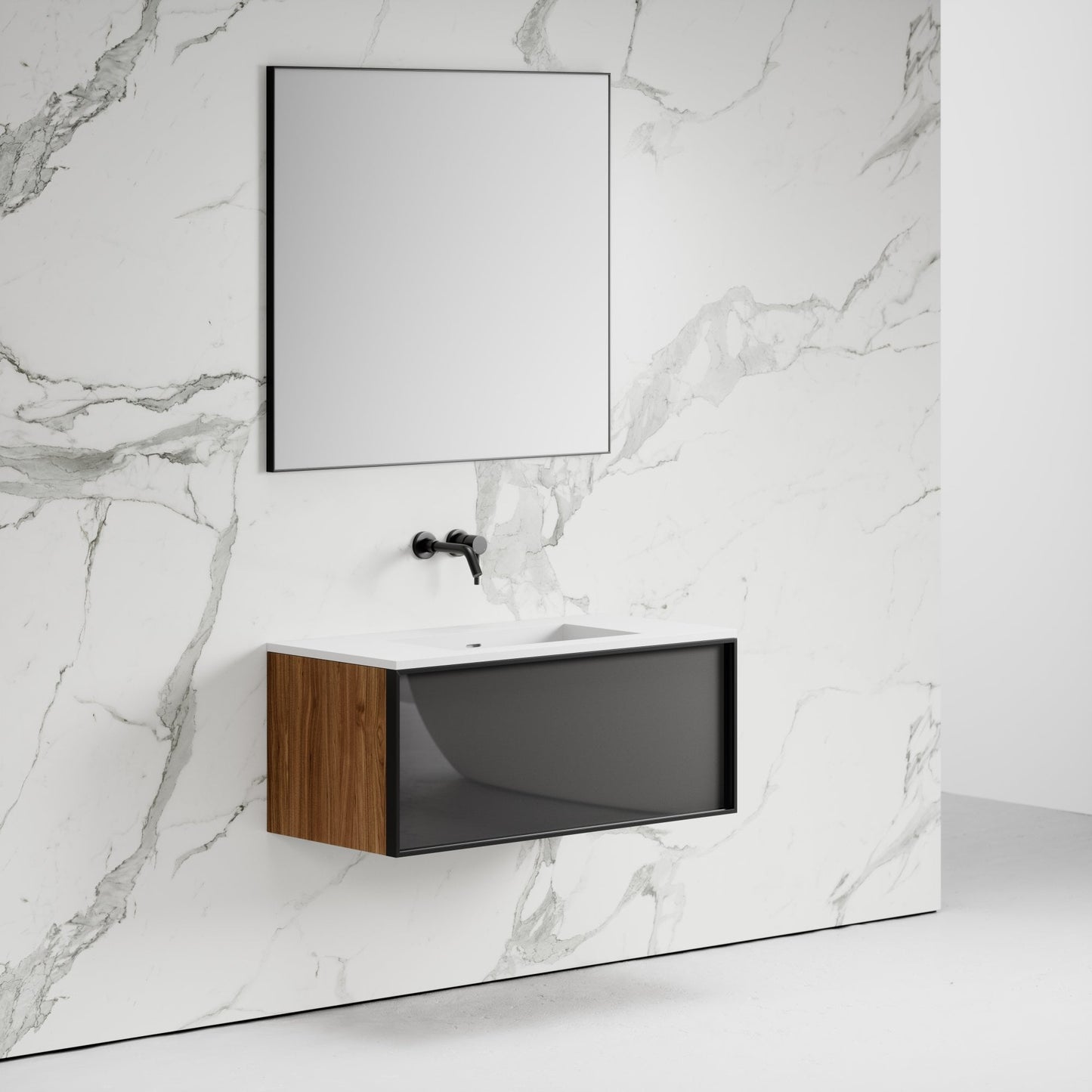 Vita Anthracite Vanity Unit with Stone Basin 1000mm