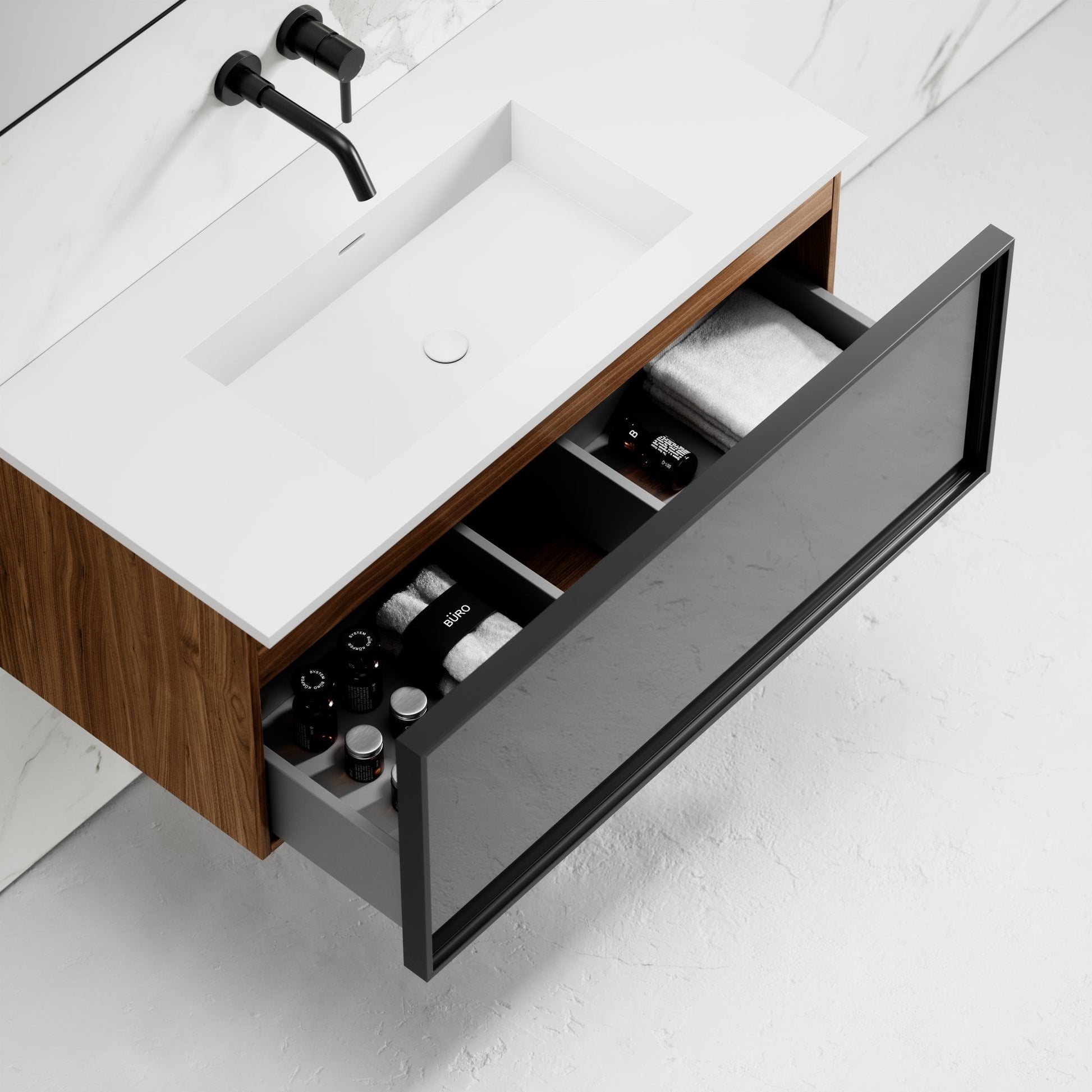Vita Anthracite Vanity Unit with Stone Basin 1000mm