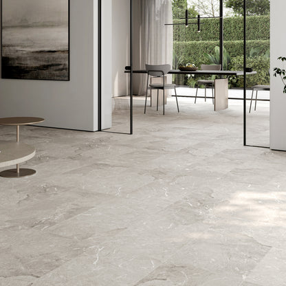 Vittorio Argento Limestone Porcelain Wall or Floor Tile 1200 x 600mm