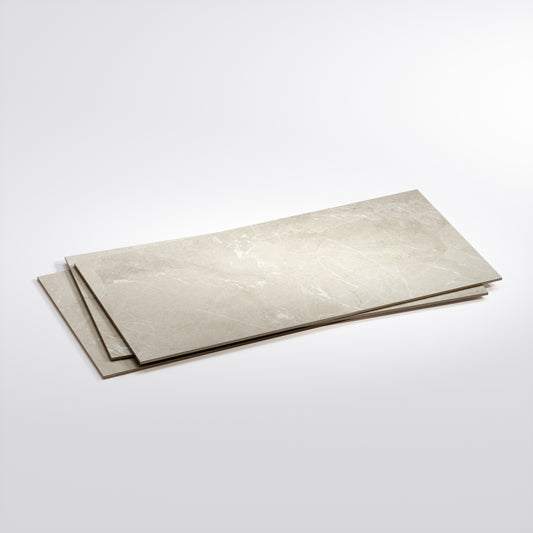 Vittorio Light Stone Limestone Porcelain Wall or Floor Tile 1200 x 600mm