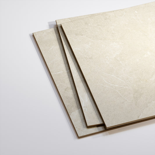 Vittorio Light Stone Limestone Porcelain Wall or Floor Tile 600 x 600mm