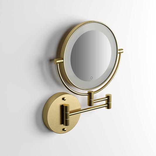 Vogue Backlit Wall Mount Cosmetic Mirror Brushed Gold