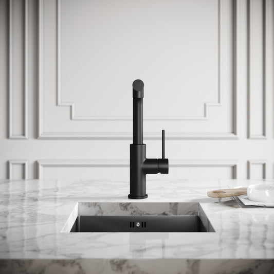 Vogue Matte Black Pull Out Spray Swivel Kitchen Tap