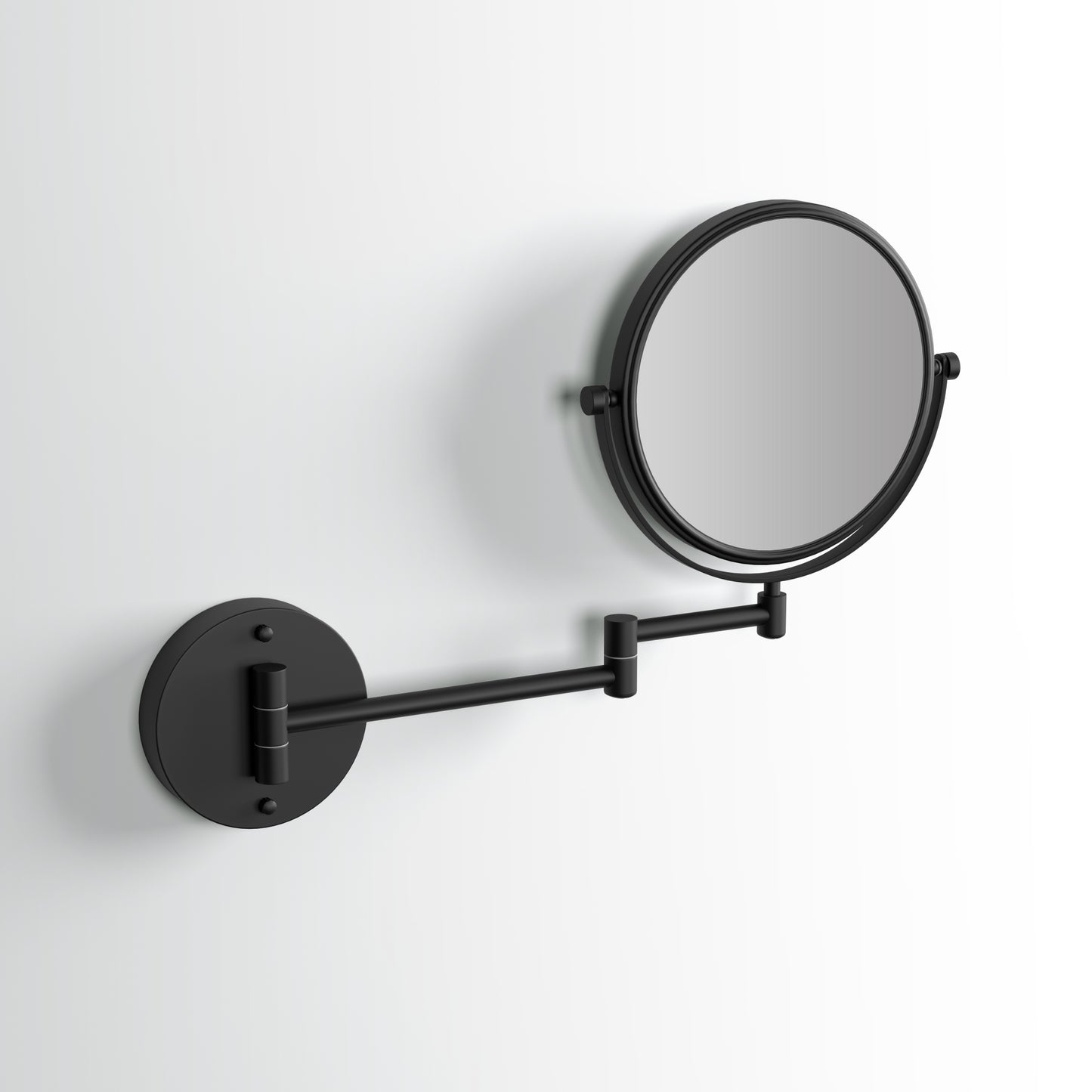 Vogue Matte Black Wall Mount Cosmetic Mirror Brushed