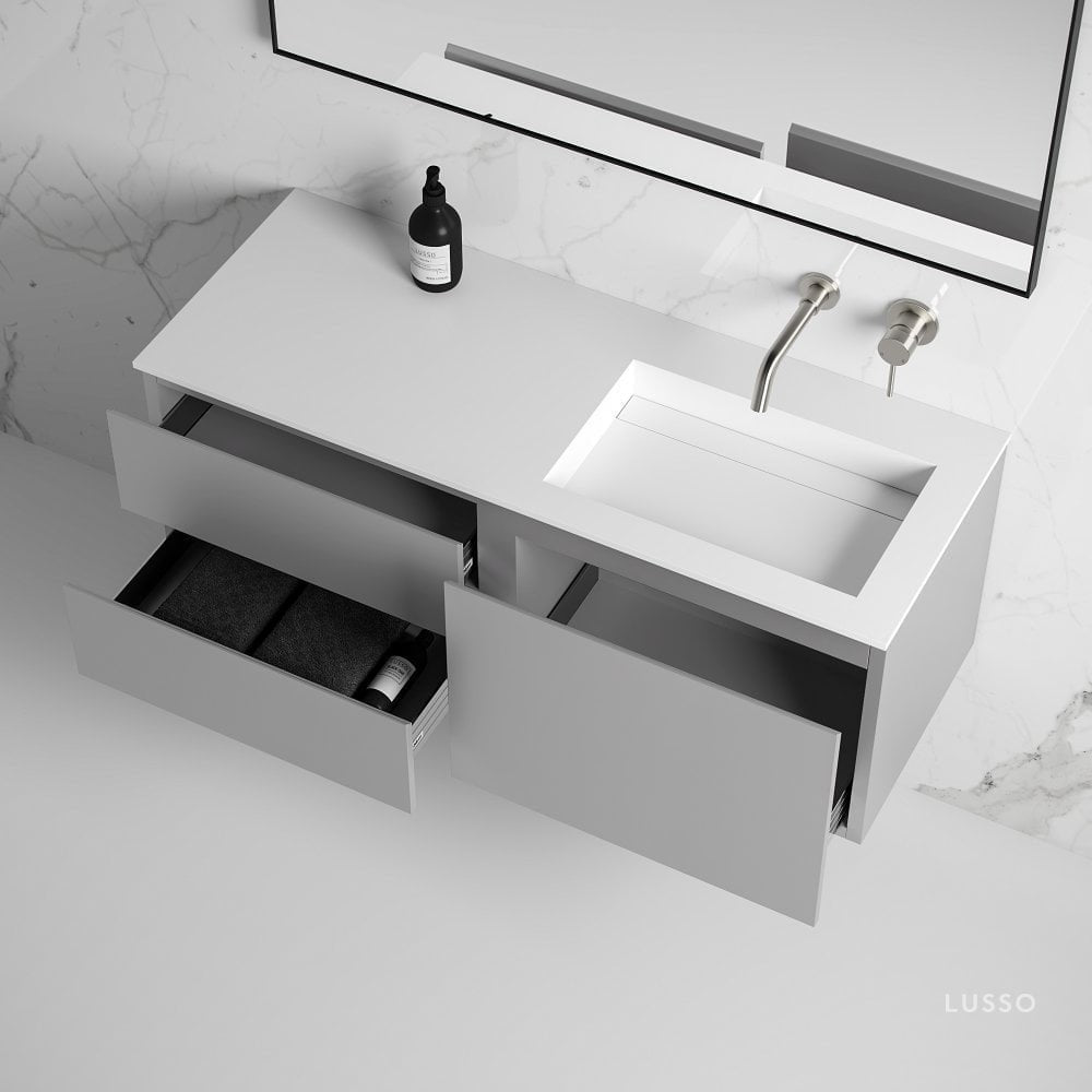Vola Concrete Grey Vanity Unit with Stone Basin 1200mm